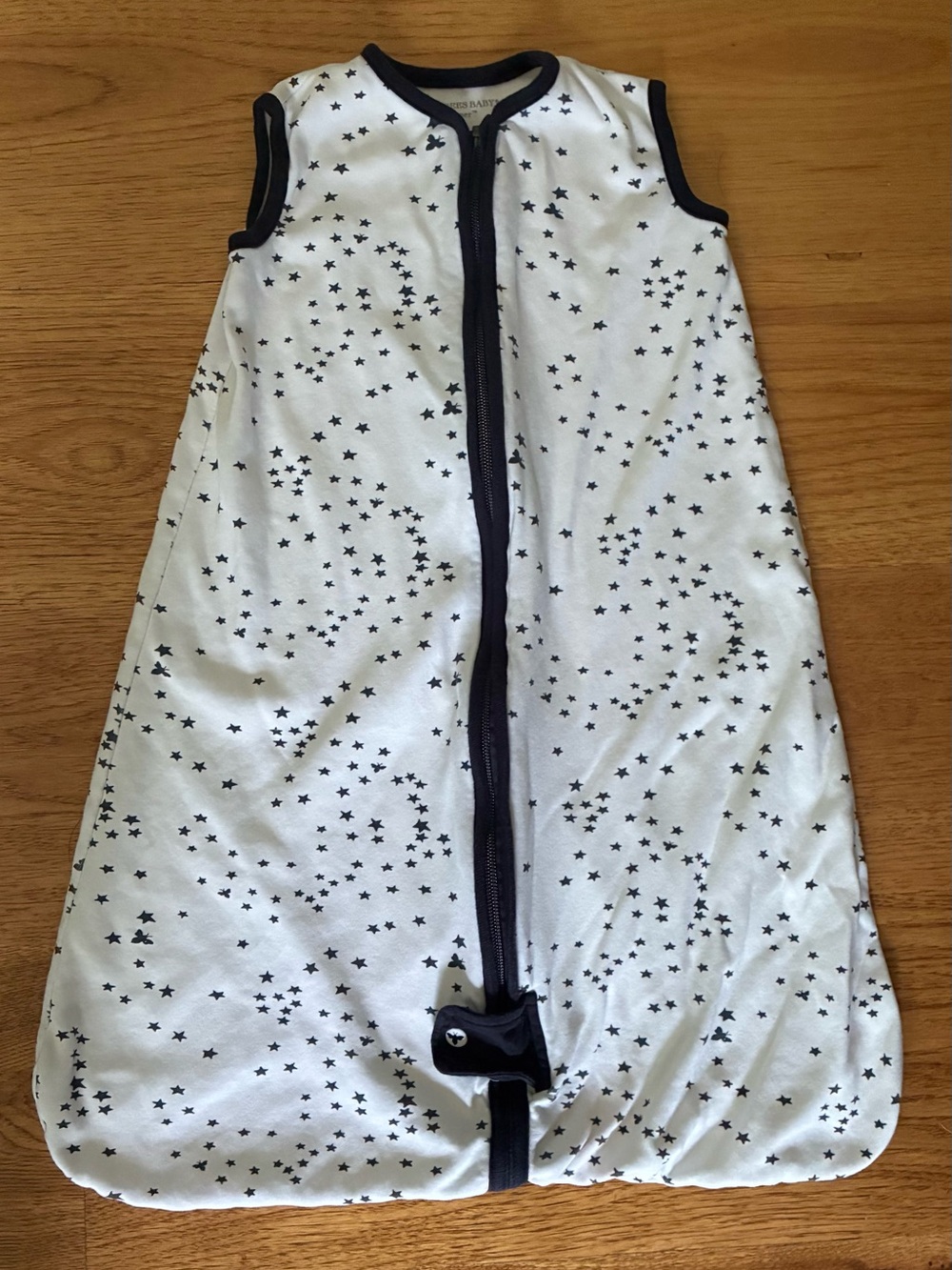 Burt’s bee Baby Sleeveless Star Print Sleep Sack - White black cotton